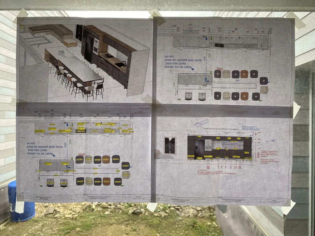 Plan 3D d'une maison ossature bois écologique passive en Normandie