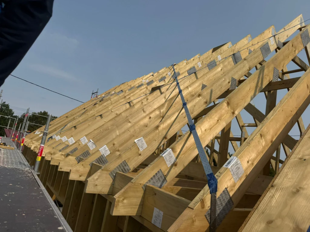 Toiture d'une maison structure bois passive à Condé en Normandie